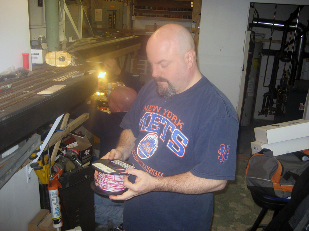 Craig checking out the new spool of feeder wire