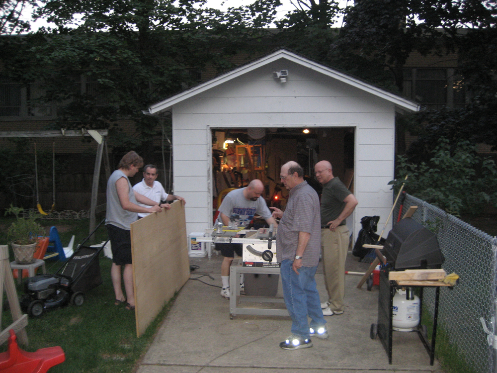 Crew outdoors