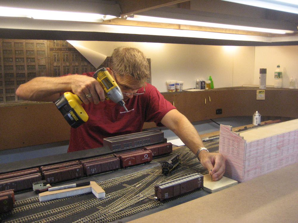 Neil working on the platform