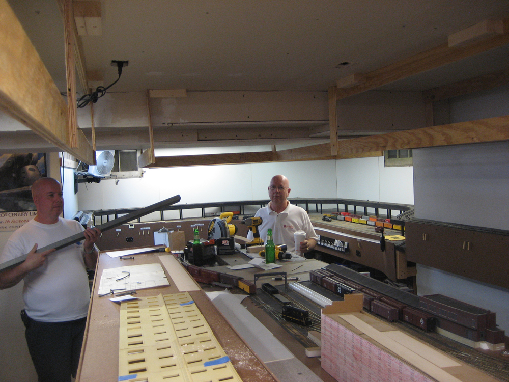 Ted Pamperin and Ted DiIorio working on the Valance